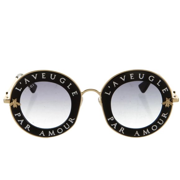 GUCCI L'Aveugle Par Amour Bee Accent Round Sunglasses - Picture 1 of 8